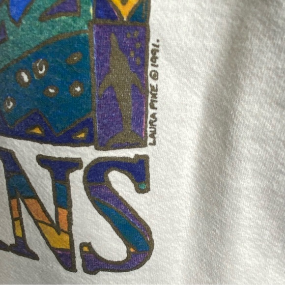 Vintage 90’s Laura Pike Dolphins Long Sleeve Crewneck Oversized Sweatshirt XL - Picture 7 of 10